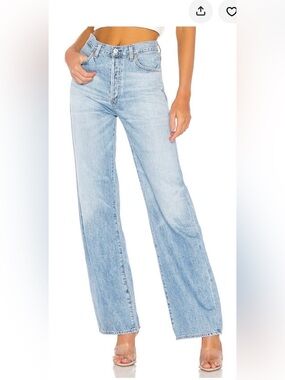 Citizens Of Humanity Pale Blue High-Rise Wide Leg Jeans